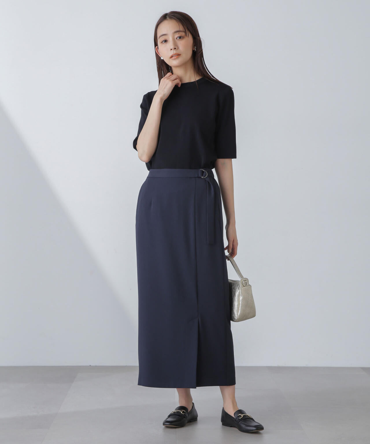 多機能素材サイドベルトストラップ風スカート(セットアップ可) 6734130315