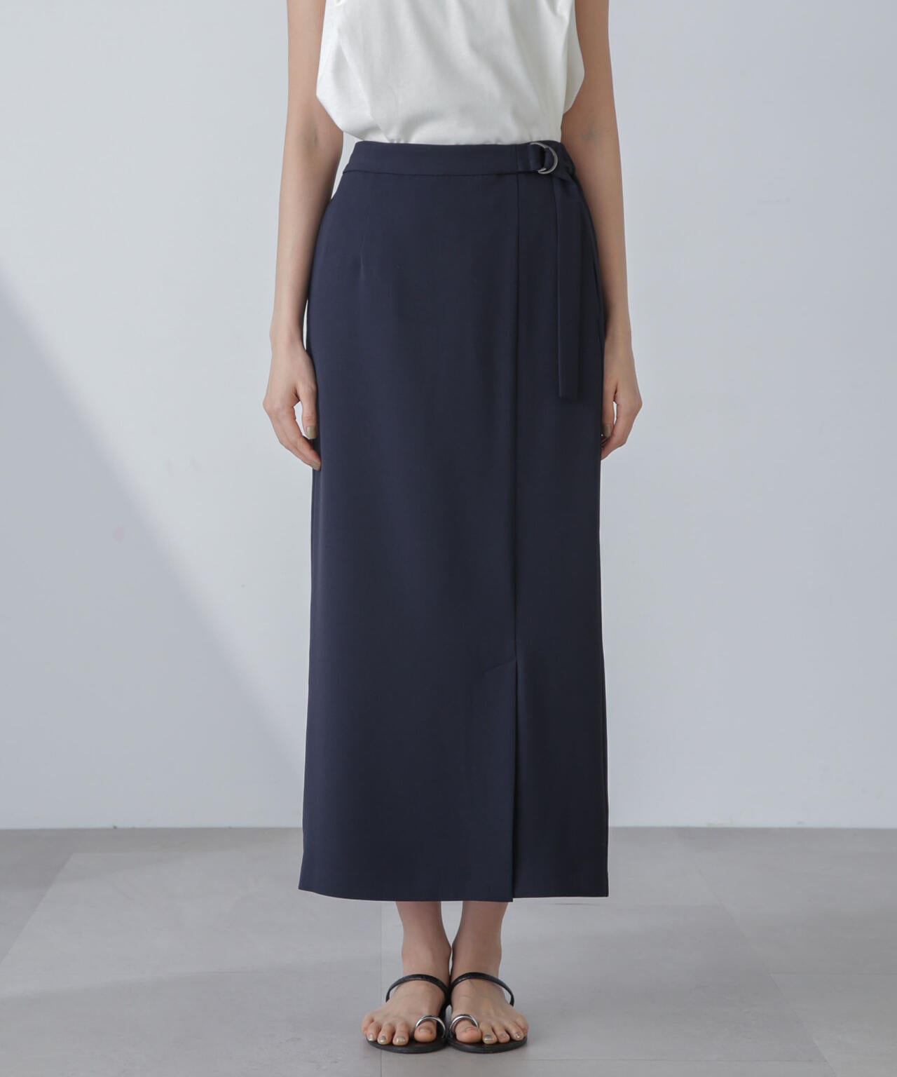 多機能素材サイドベルトストラップ風スカート(セットアップ可) 6734130315