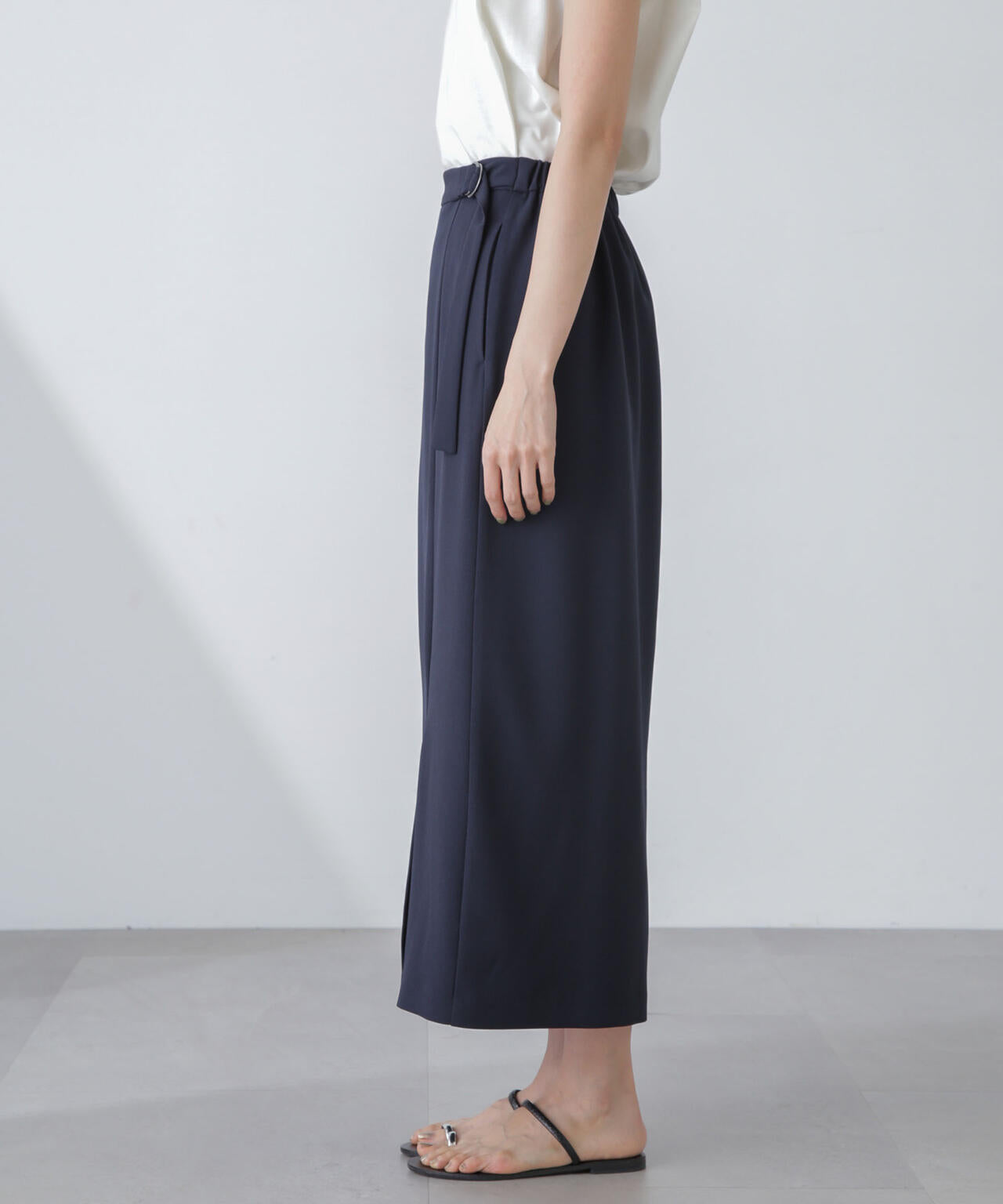 多機能素材サイドベルトストラップ風スカート(セットアップ可) 6734130315