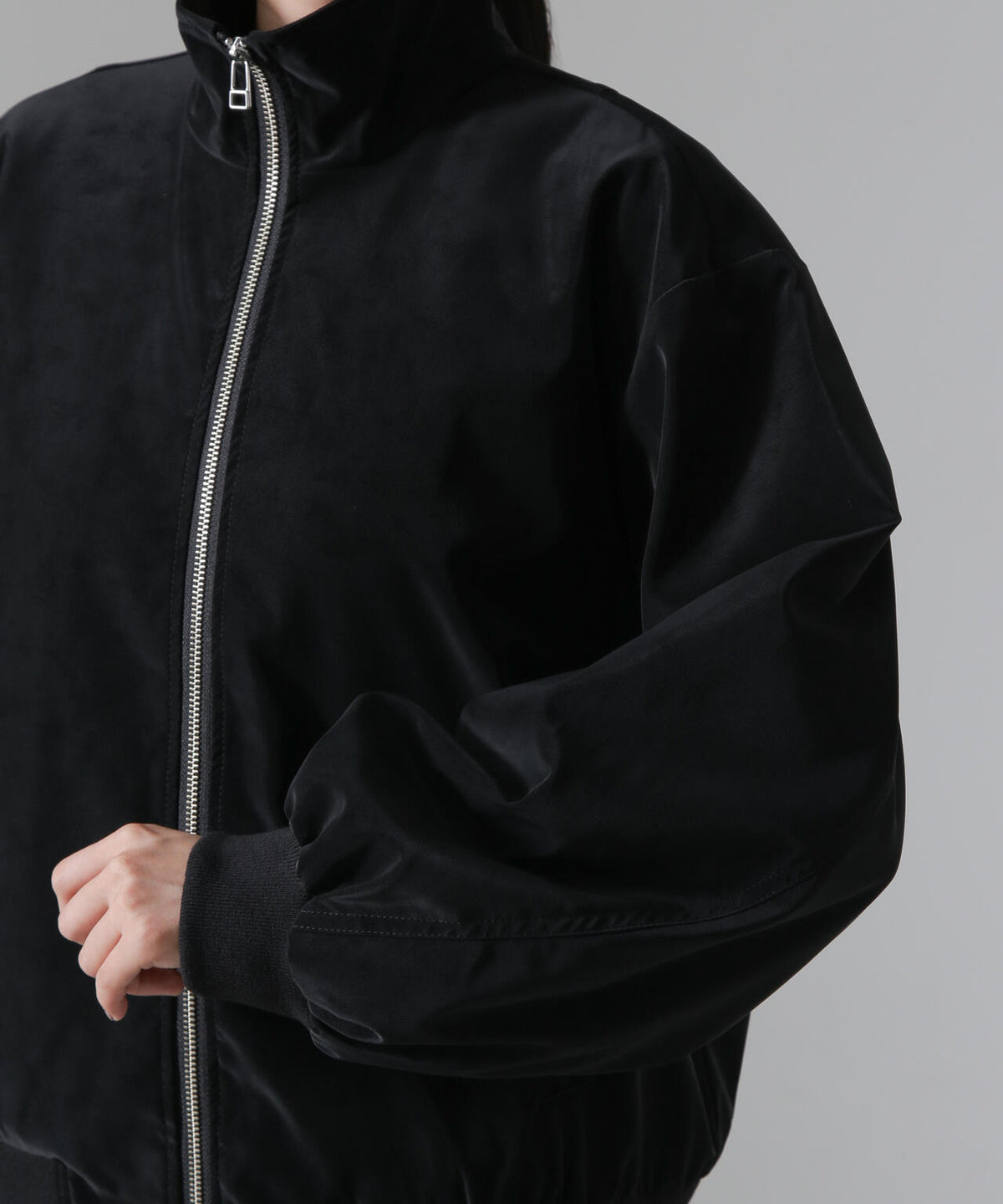 ピーチフェイクレザースタンドカラーブルゾン(セットアップ可) 6734216306