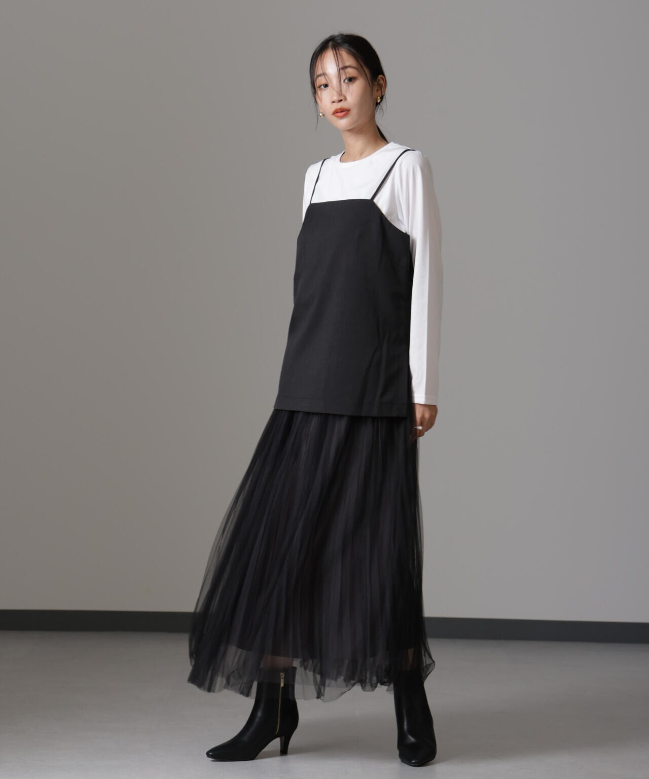 キャミトップス+パンツ+ロングTシャツ3アイテムセットアップ 6734219320