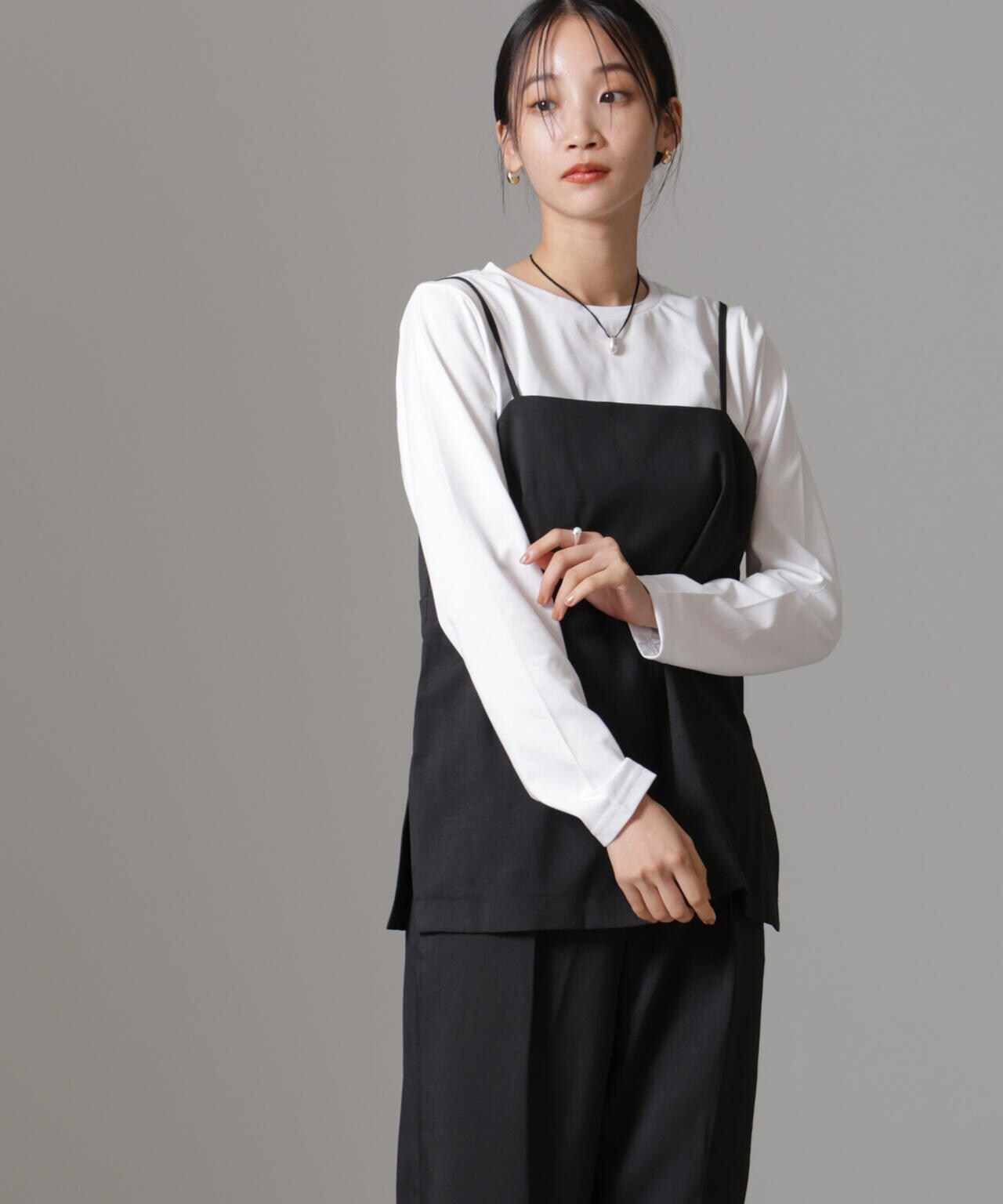 キャミトップス+パンツ+ロングTシャツ3アイテムセットアップ 6734219320