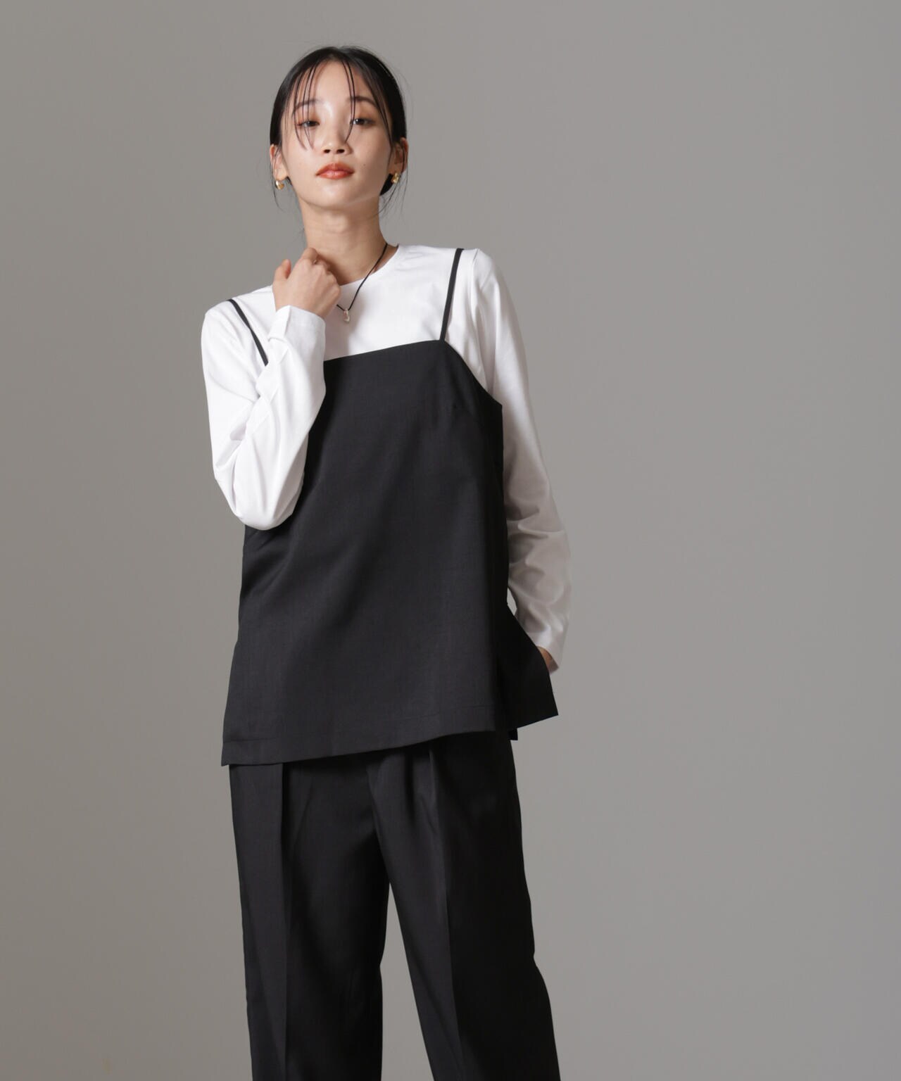 キャミトップス+パンツ+ロングTシャツ3アイテムセットアップ 6734219320