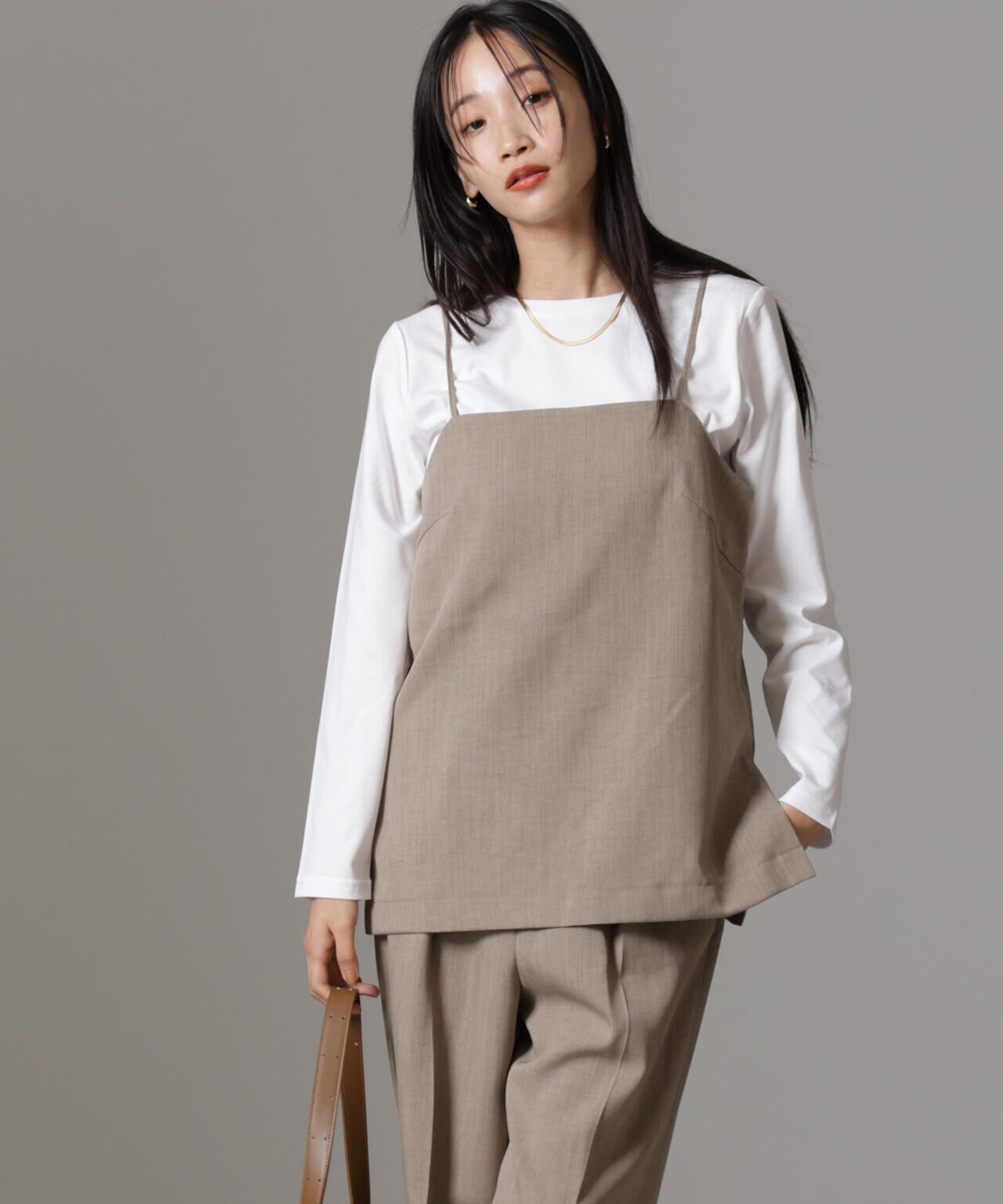 キャミトップス+パンツ+ロングTシャツ3アイテムセットアップ 6734219320