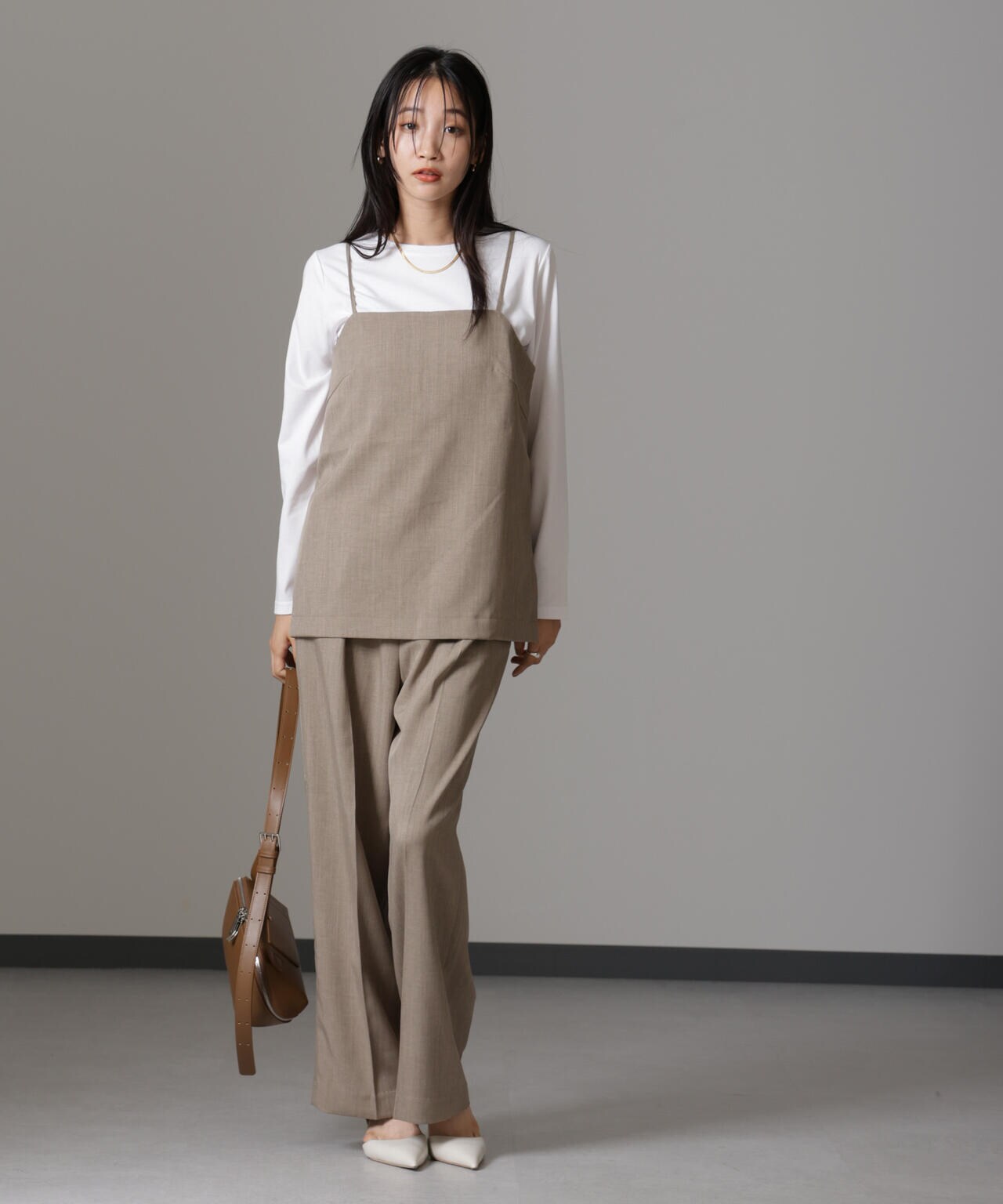 キャミトップス+パンツ+ロングTシャツ3アイテムセットアップ 6734219320