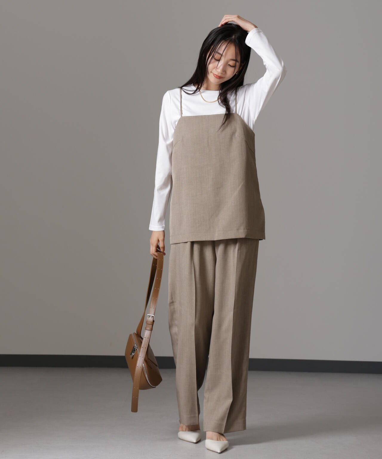 キャミトップス+パンツ+ロングTシャツ3アイテムセットアップ 6734219320