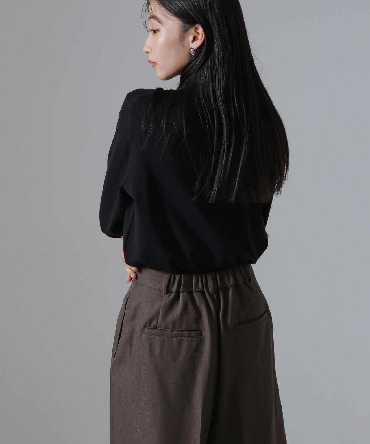 天竺タートルニットトップス 6734222347