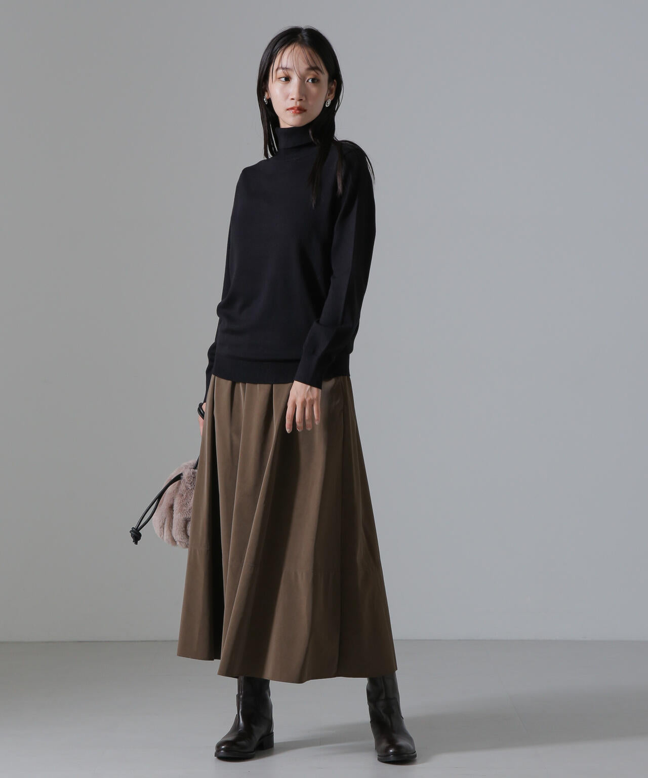 天竺タートルニットトップス 6734222347