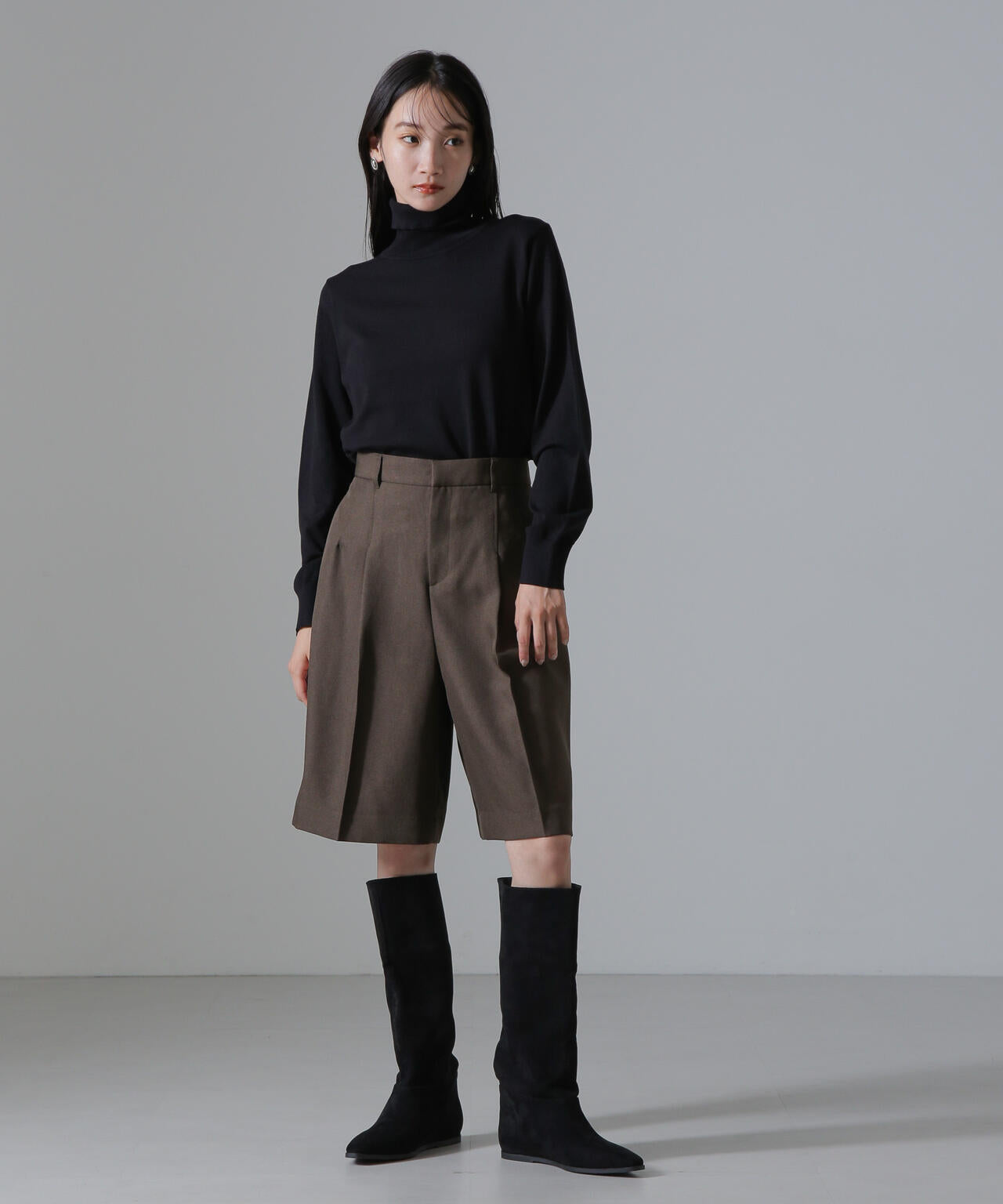 天竺タートルニットトップス 6734222347