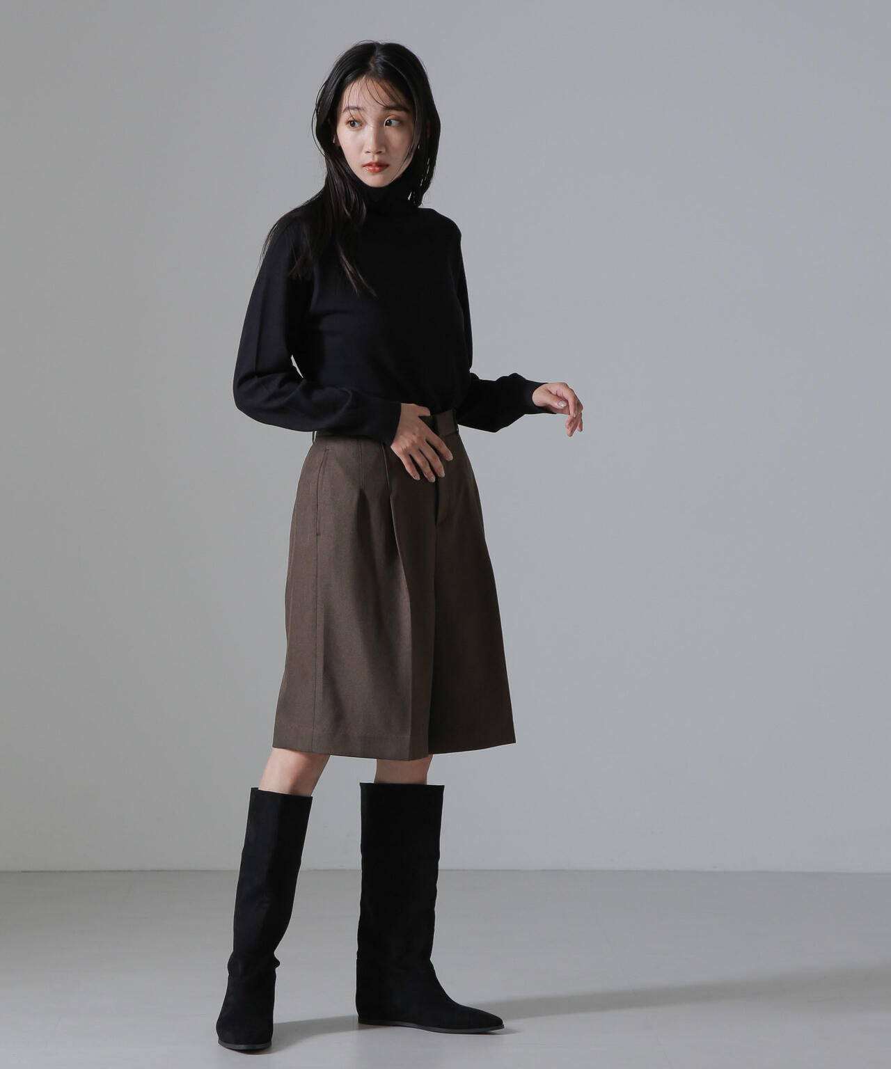 天竺タートルニットトップス 6734222347