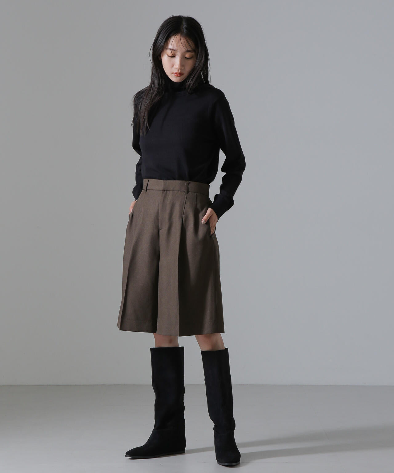 天竺タートルニットトップス 6734222347