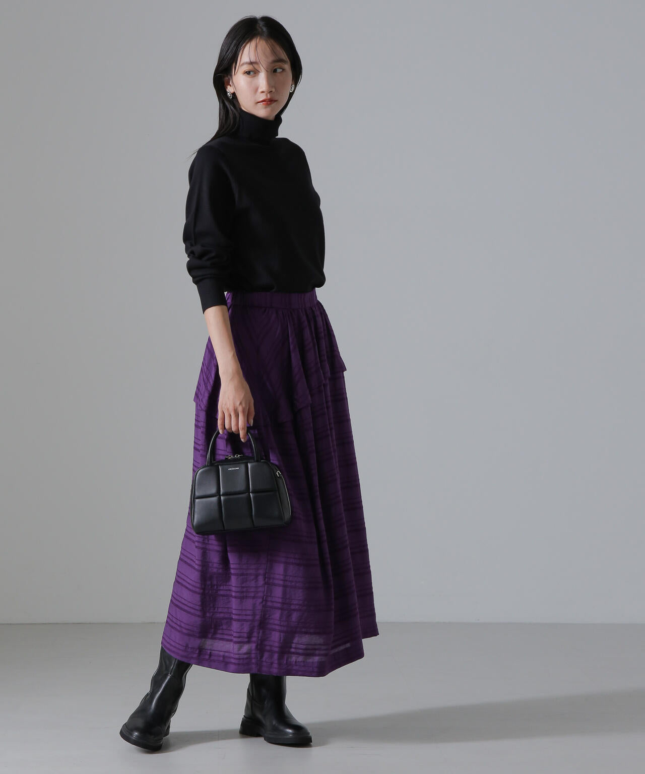 天竺タートルニットトップス 6734222347