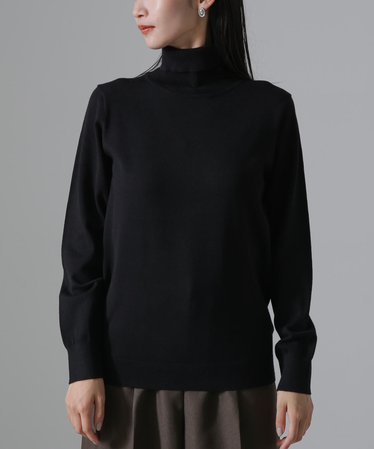 天竺タートルニットトップス 6734222347