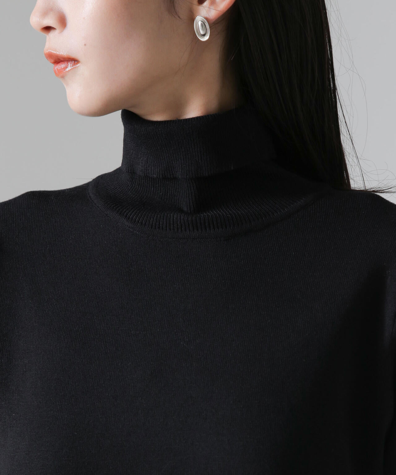 天竺タートルニットトップス 6734222347