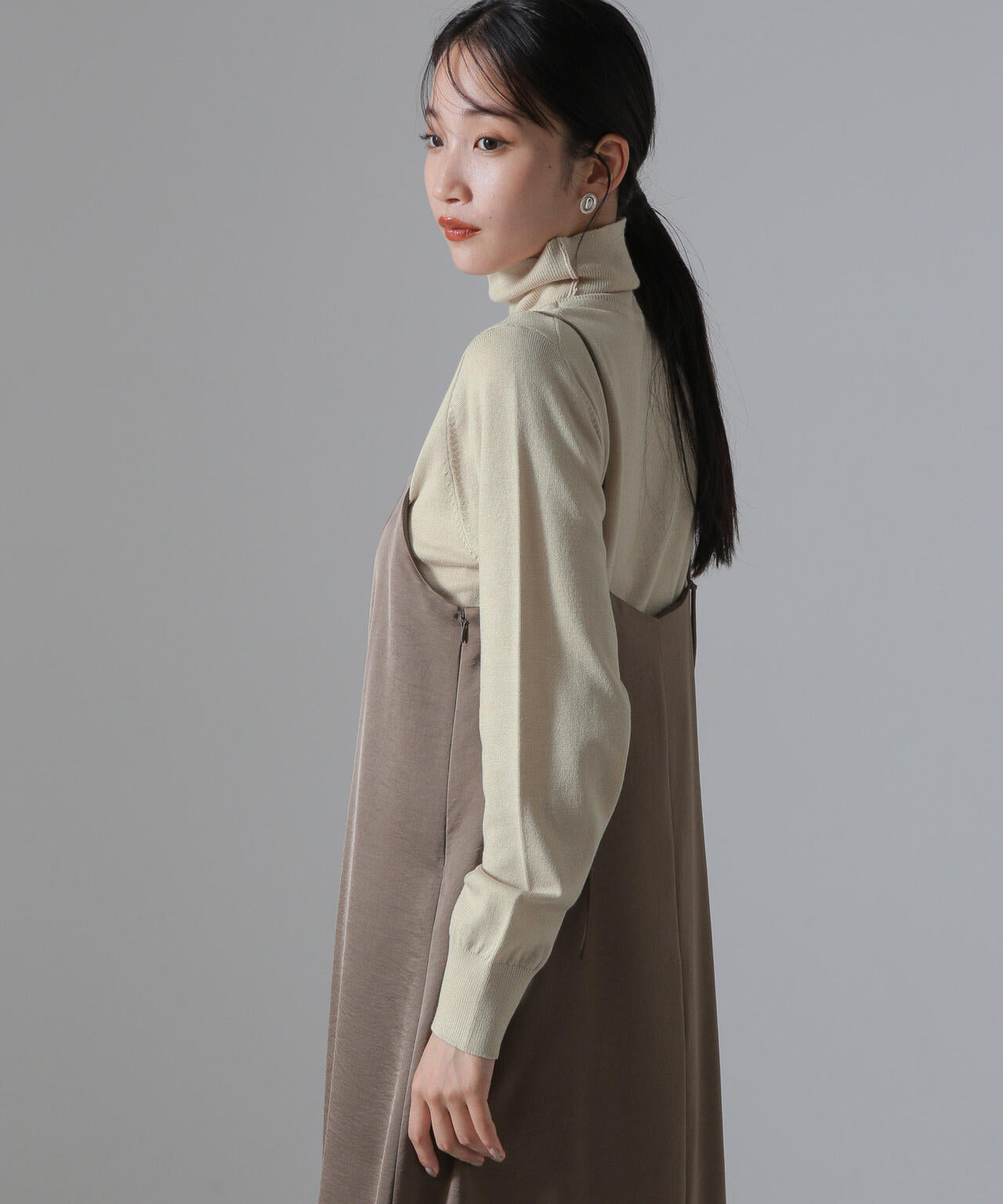 天竺タートルニットトップス 6734222347