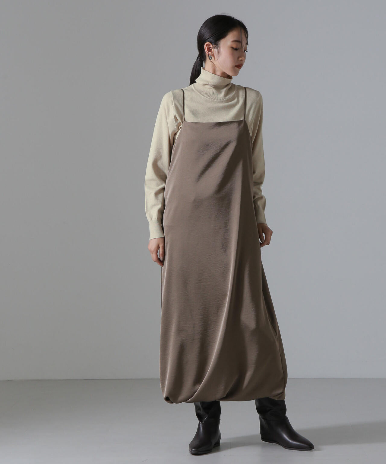 天竺タートルニットトップス 6734222347