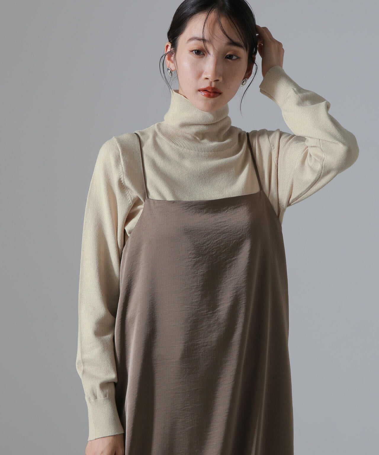 天竺タートルニットトップス 6734222347