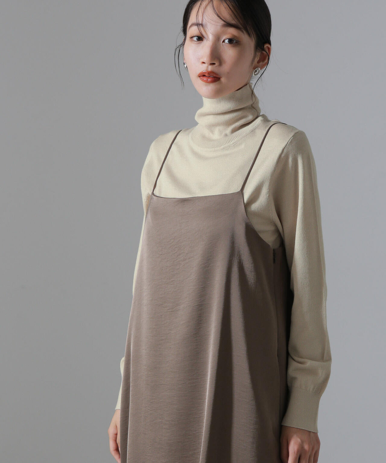 天竺タートルニットトップス 6734222347