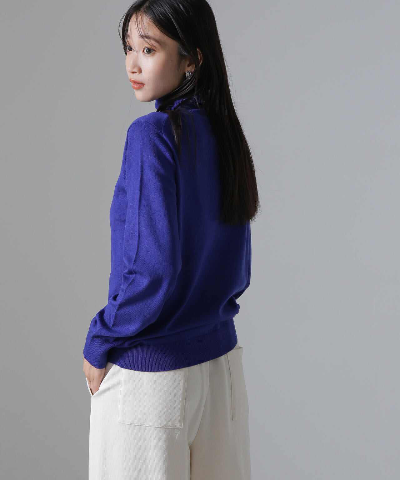 天竺タートルニットトップス 6734222347