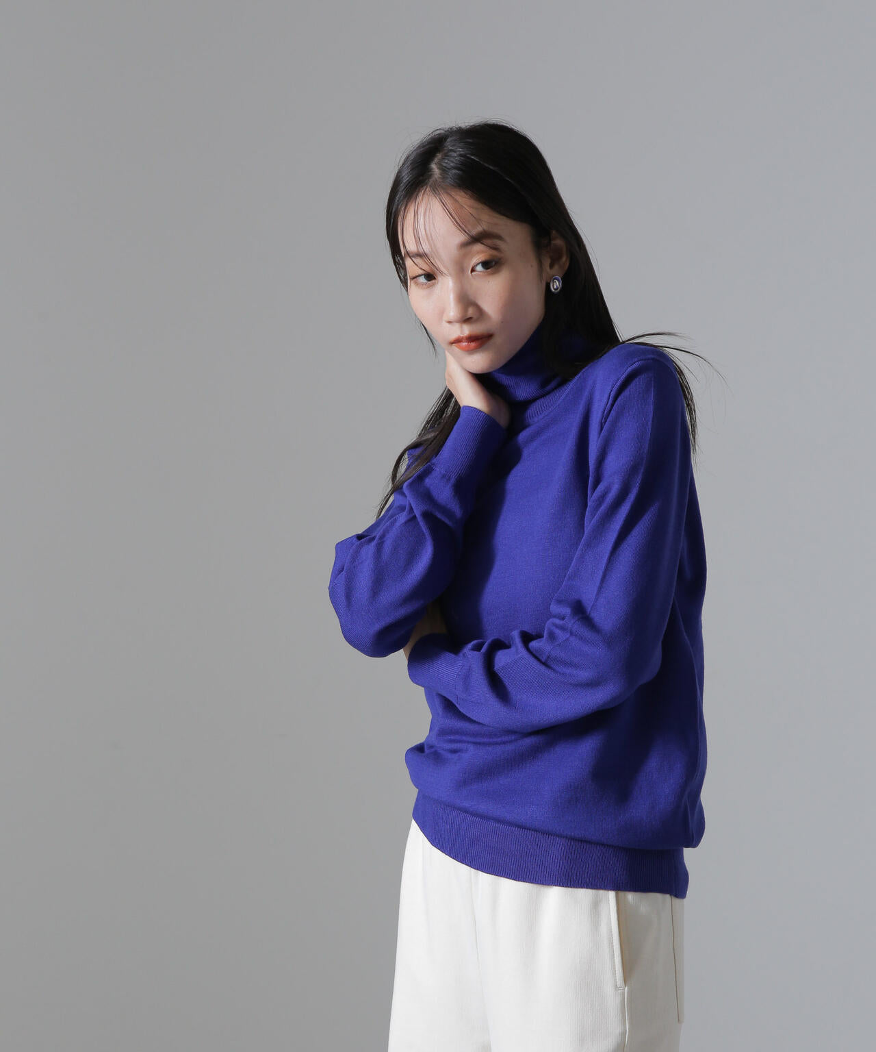 天竺タートルニットトップス 6734222347