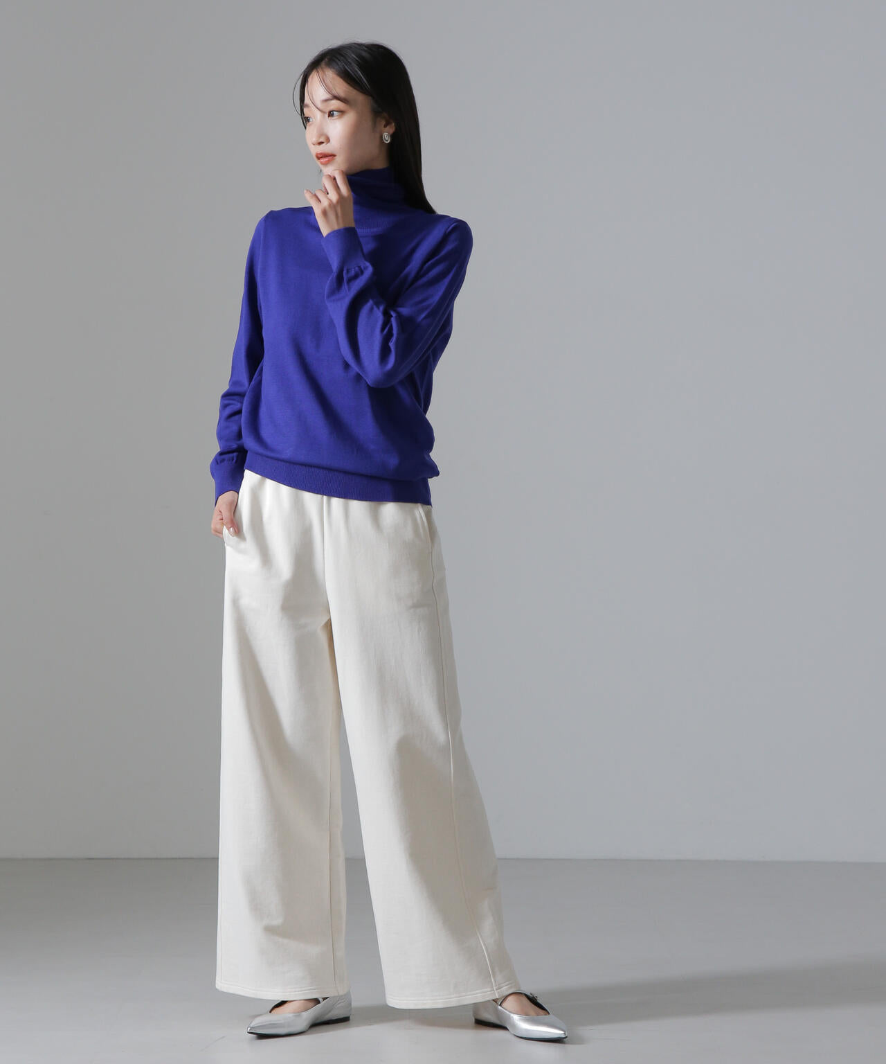 天竺タートルニットトップス 6734222347