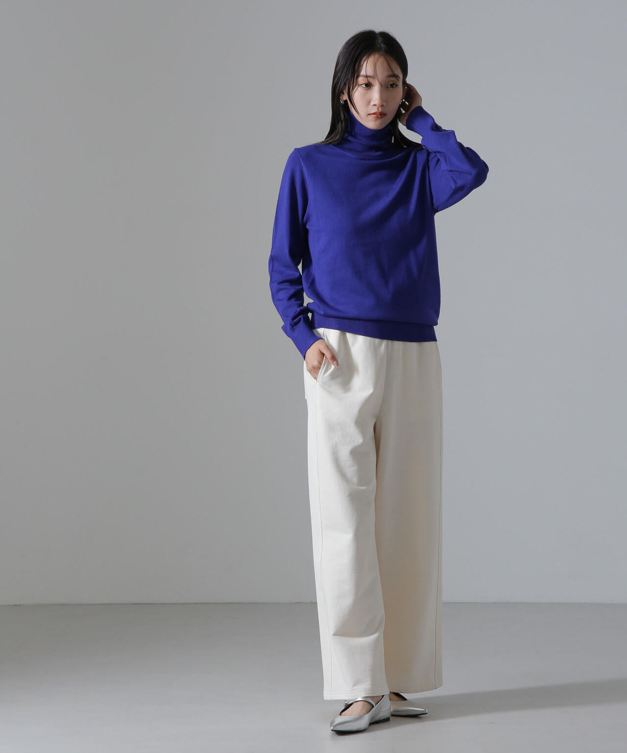 天竺タートルニットトップス 6734222347