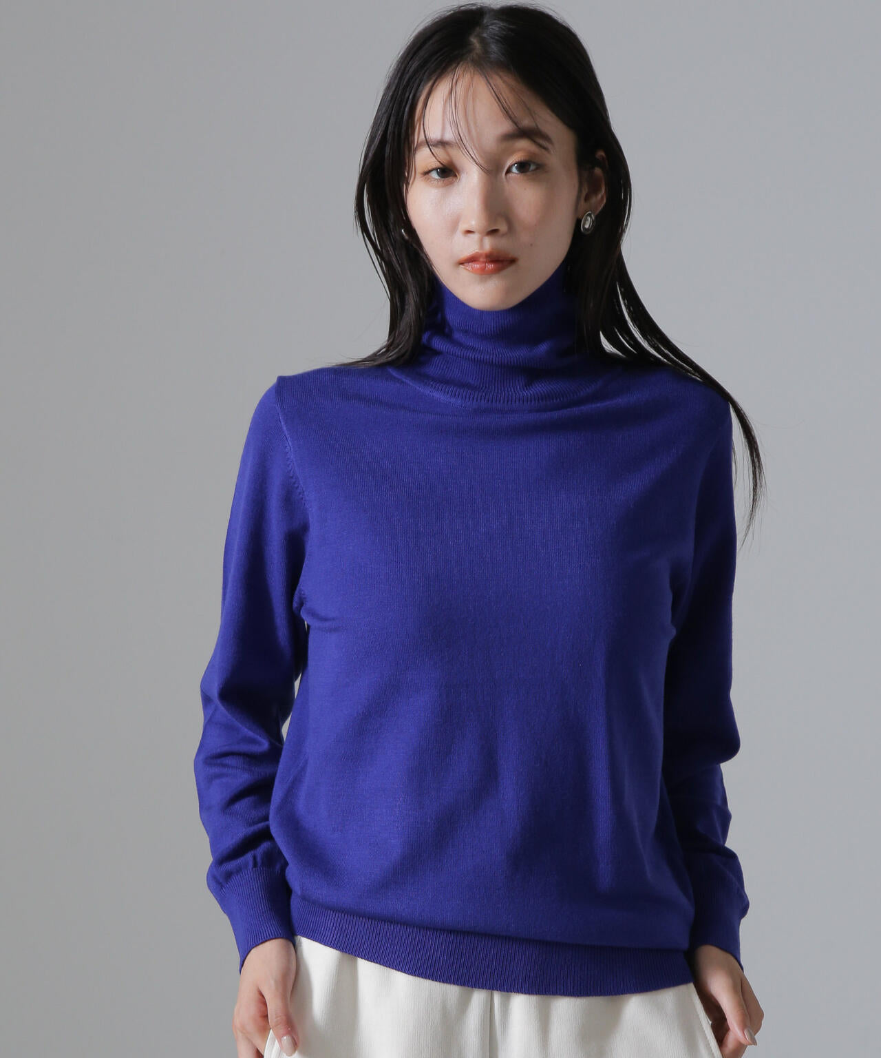 天竺タートルニットトップス 6734222347