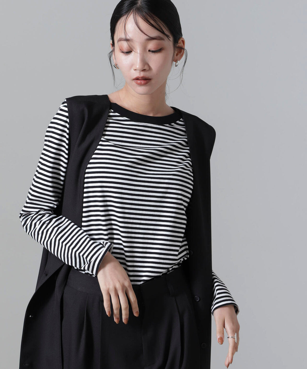 ボーダーロングスリーブTシャツ 6734223306