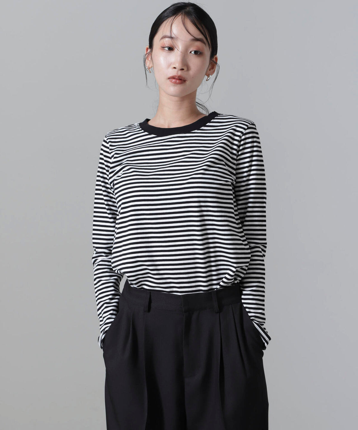 ボーダーロングスリーブTシャツ 6734223306