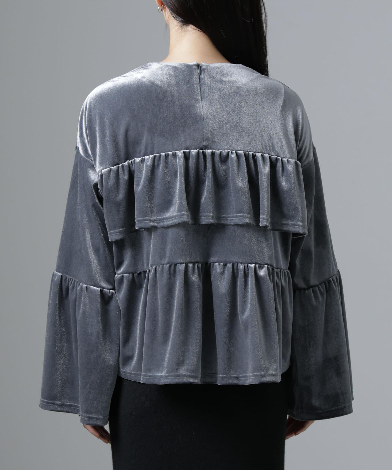 ベロアフリルカットブラウス 6734223326