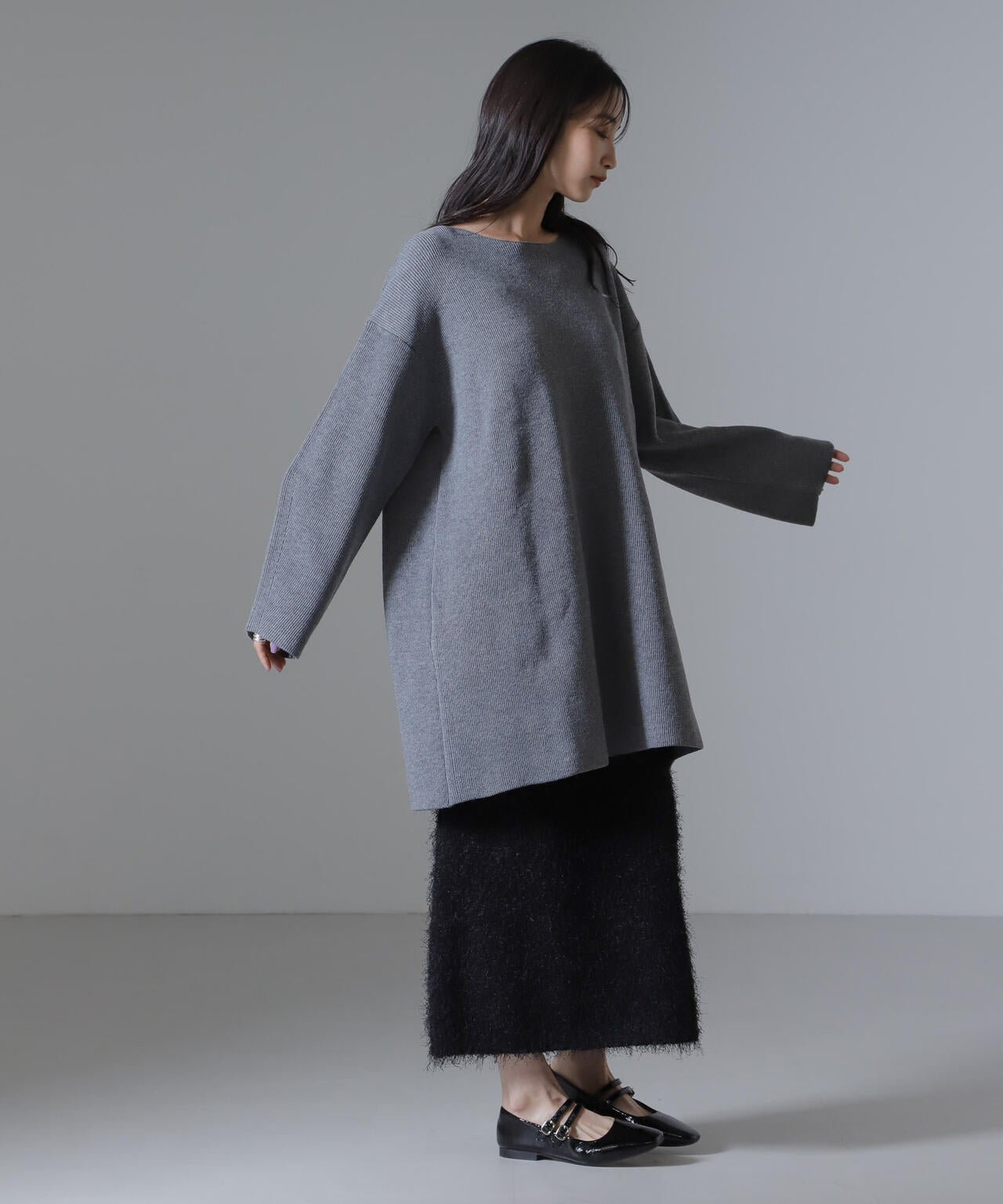 フェザーヤーンニットタイトスカート(セットアップ可) 6734230313