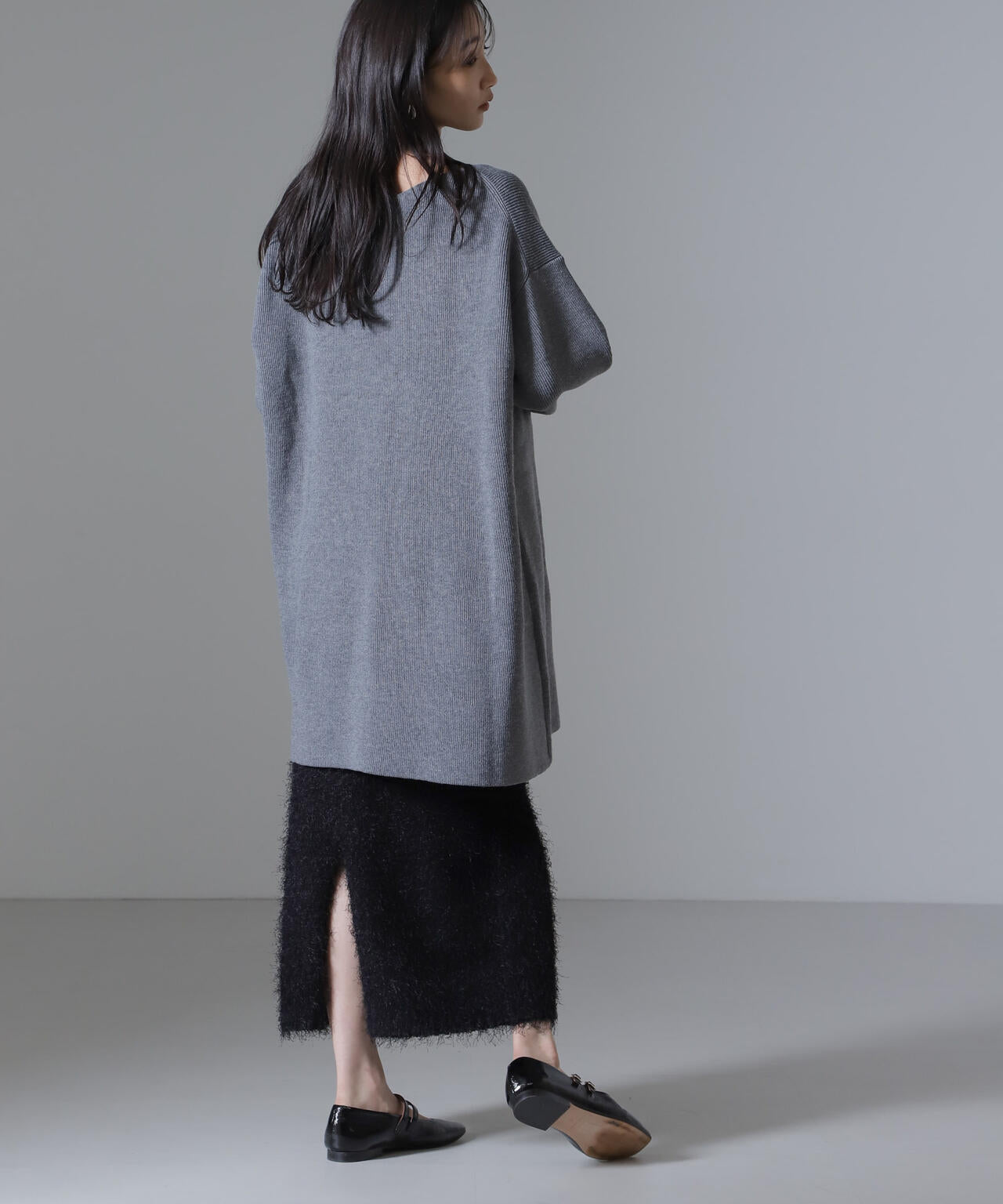 フェザーヤーンニットタイトスカート(セットアップ可) 6734230313