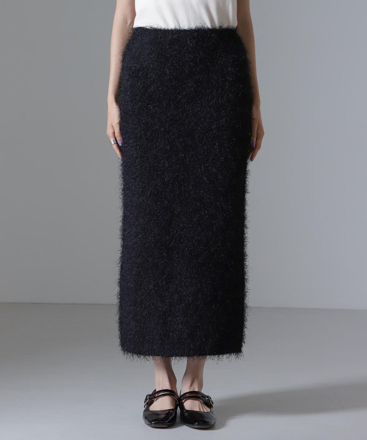 フェザーヤーンニットタイトスカート(セットアップ可) 6734230313