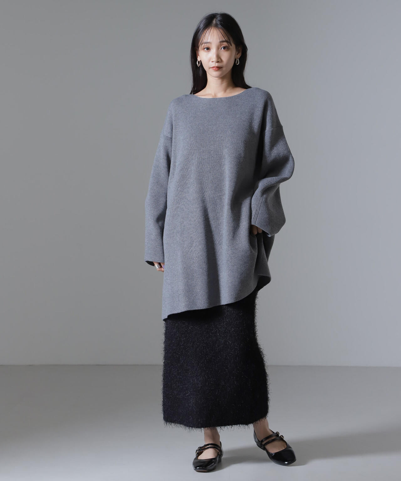 フェザーヤーンニットタイトスカート(セットアップ可) 6734230313