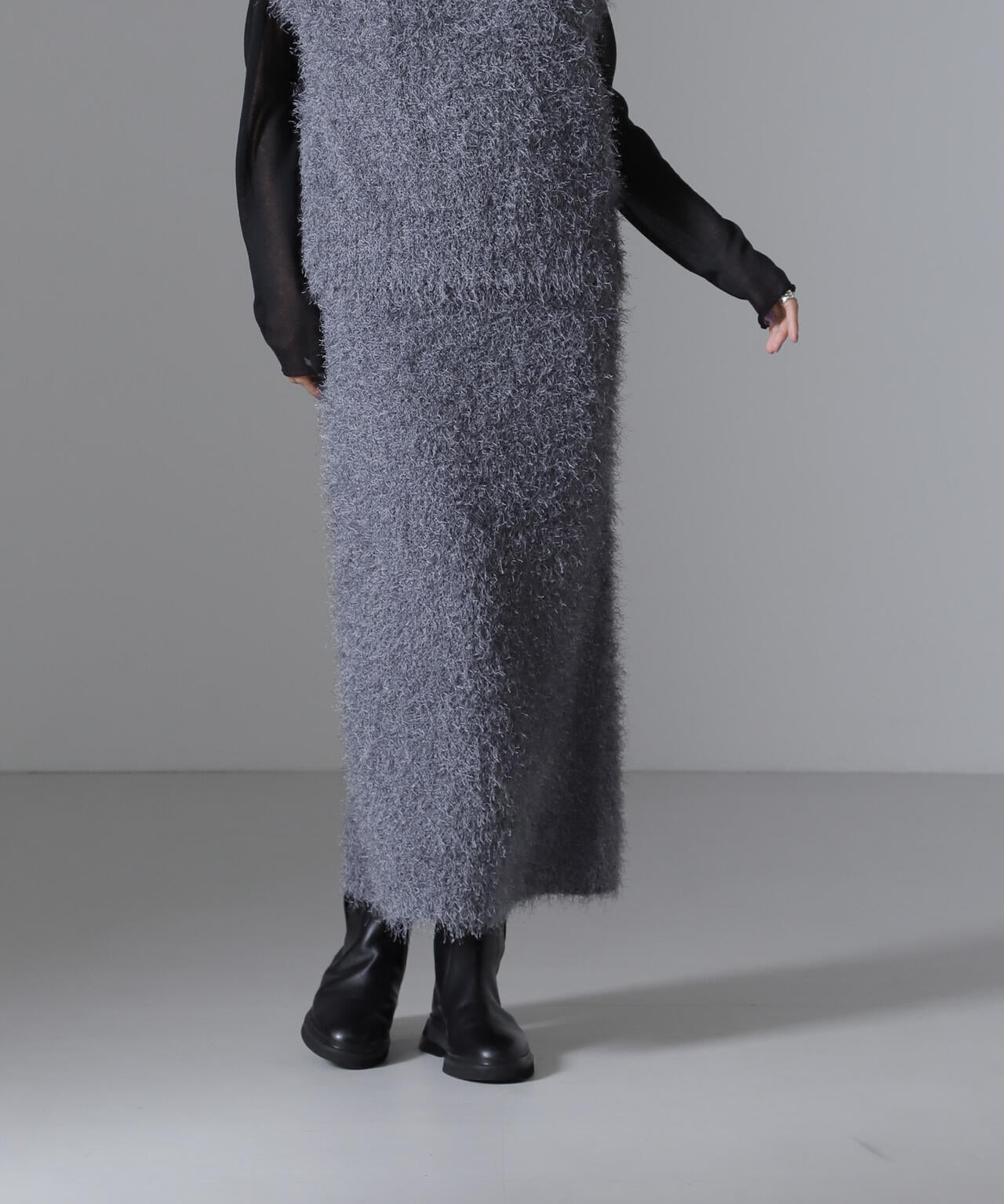 フェザーヤーンニットタイトスカート(セットアップ可) 6734230313