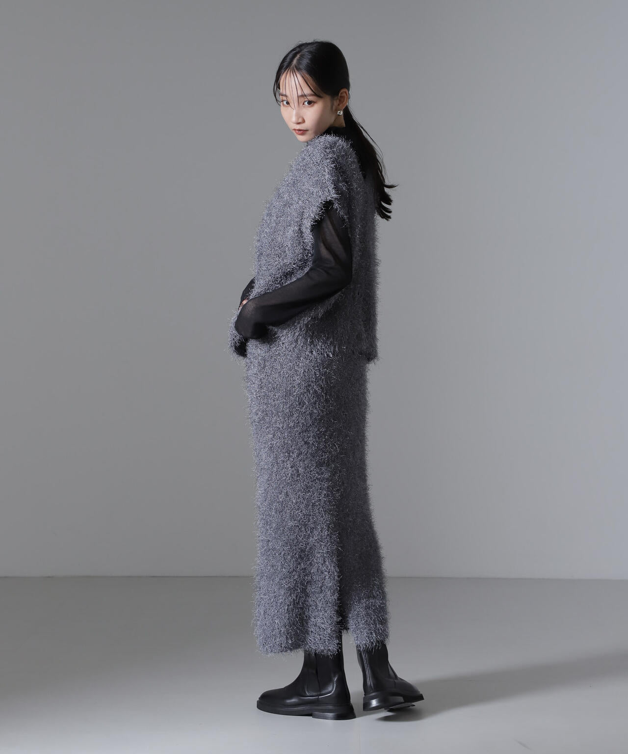 フェザーヤーンニットタイトスカート(セットアップ可) 6734230313