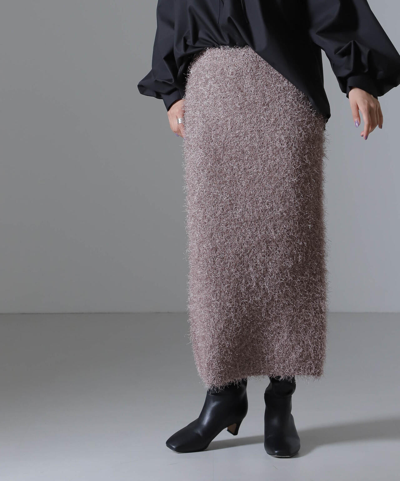 フェザーヤーンニットタイトスカート(セットアップ可) 6734230313