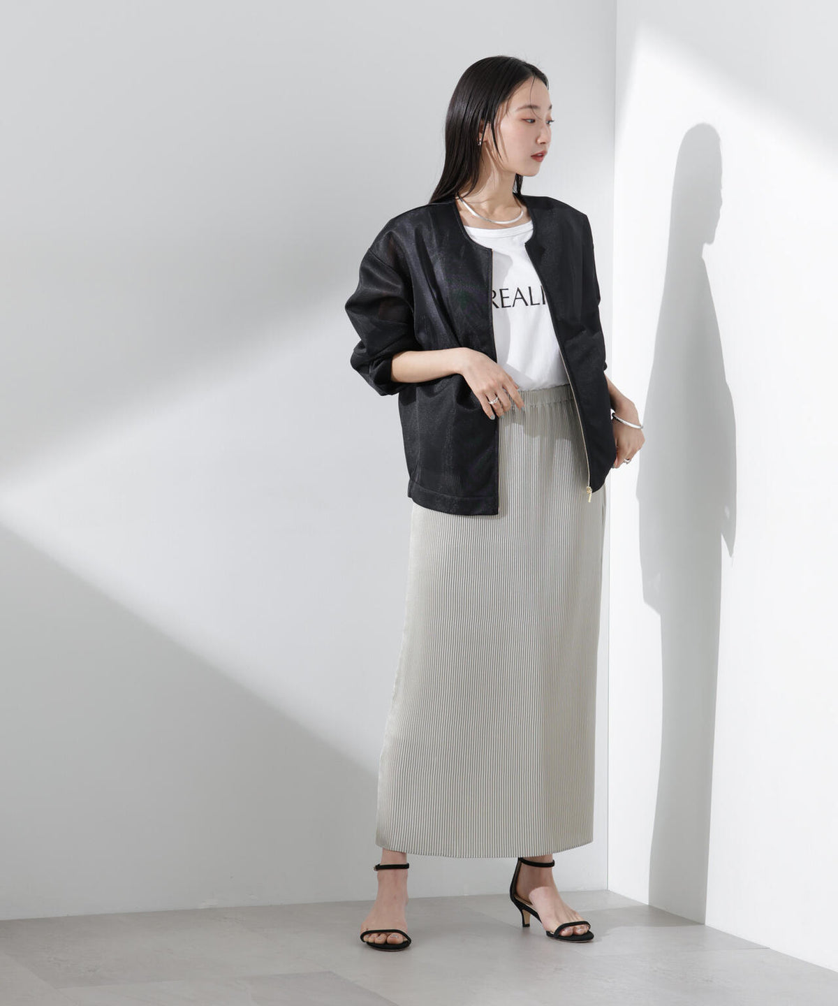 シアーダンボールカットノーカラーZIPupジャケット 6735116302