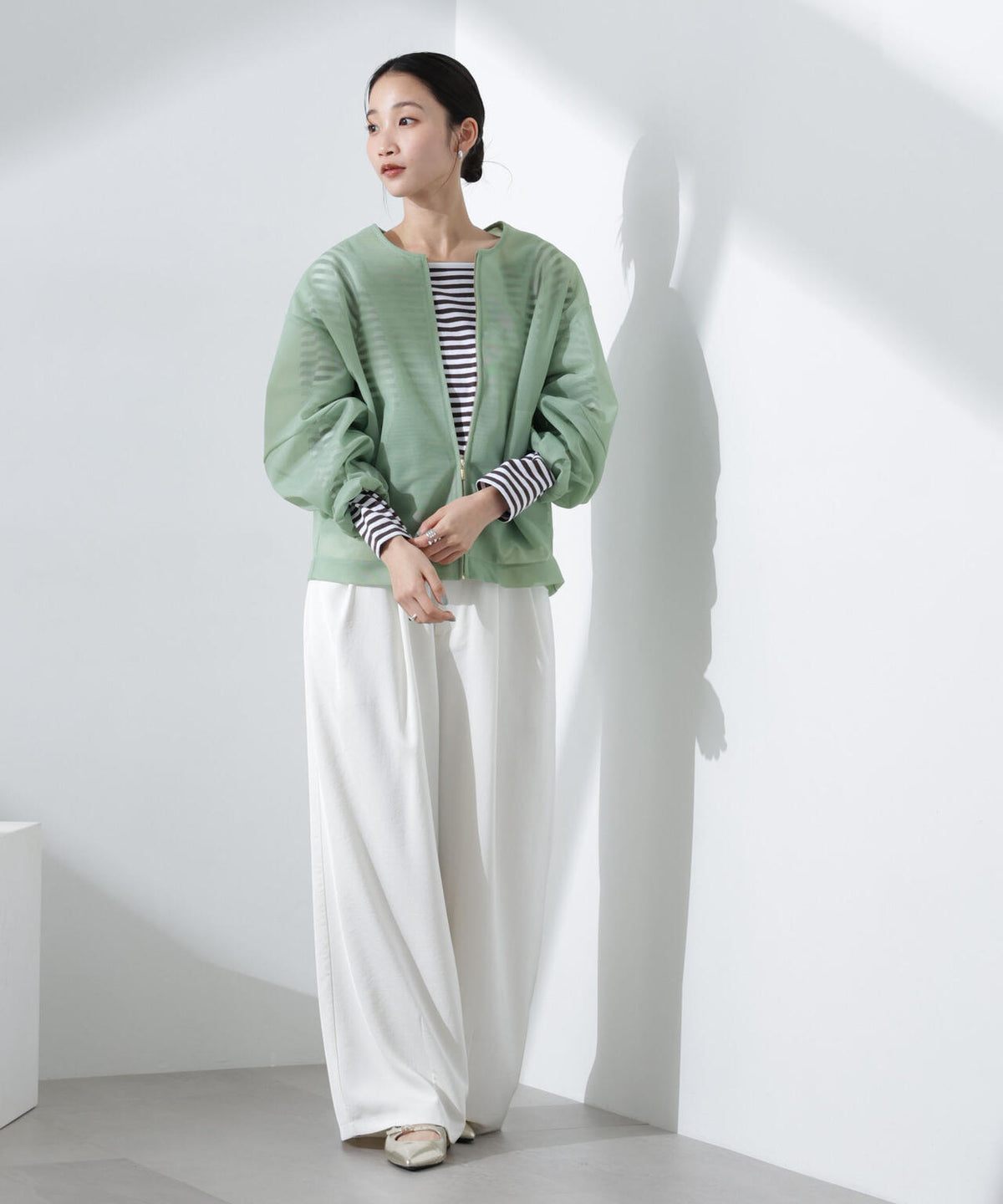 シアーダンボールカットノーカラーZIPupジャケット 6735116302