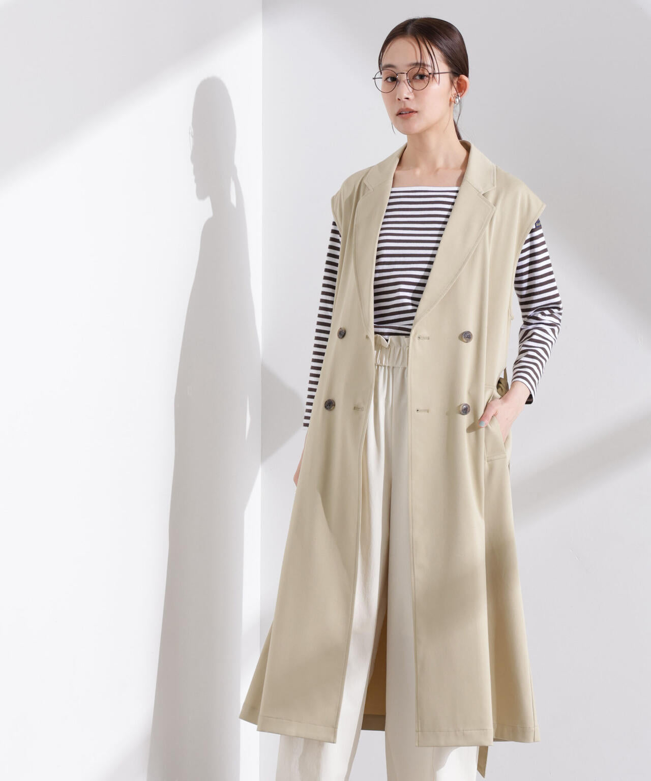 ダブルボタンロングジレ 6735116306