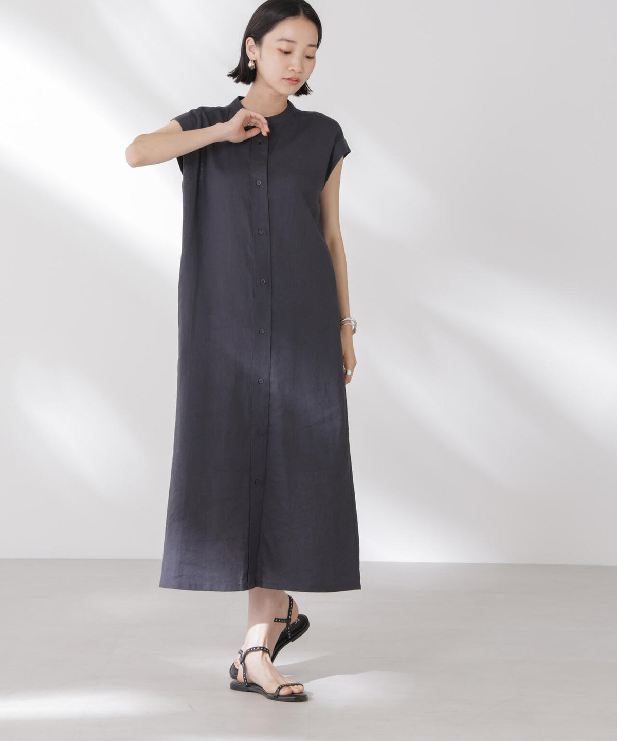 Anti Smell Linen フレンチスリーブワンピース 6735119314