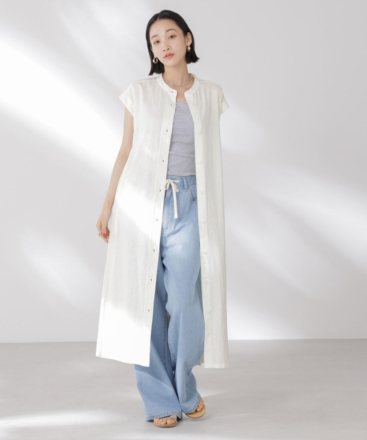 Anti Smell Linen フレンチスリーブワンピース 6735119314
