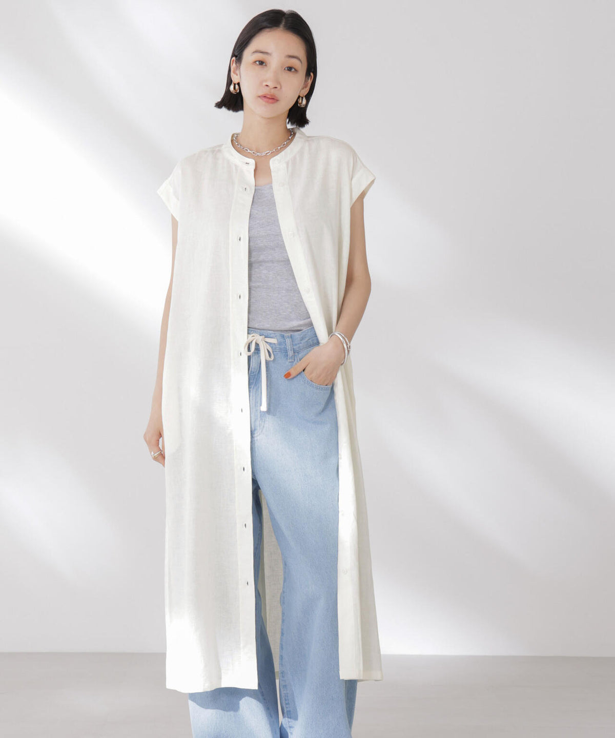 Anti Smell Linen フレンチスリーブワンピース 6735119314