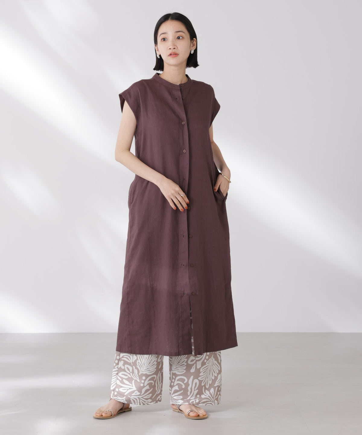Anti Smell Linen フレンチスリーブワンピース 6735119314