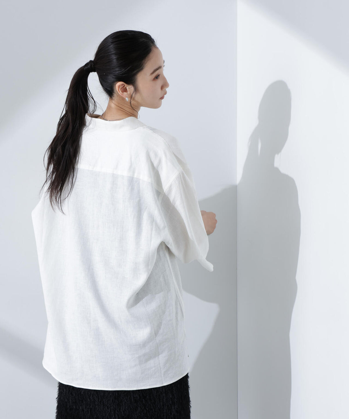 Anti Smell Linen プルオーバーVネックシャツ 6735121301