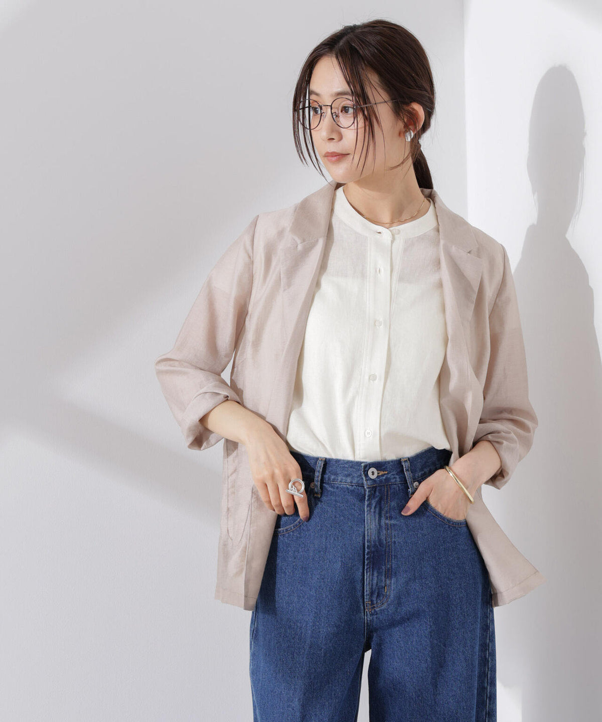 Anti Smell Linen フレンチスリーブシャツ 6735121302