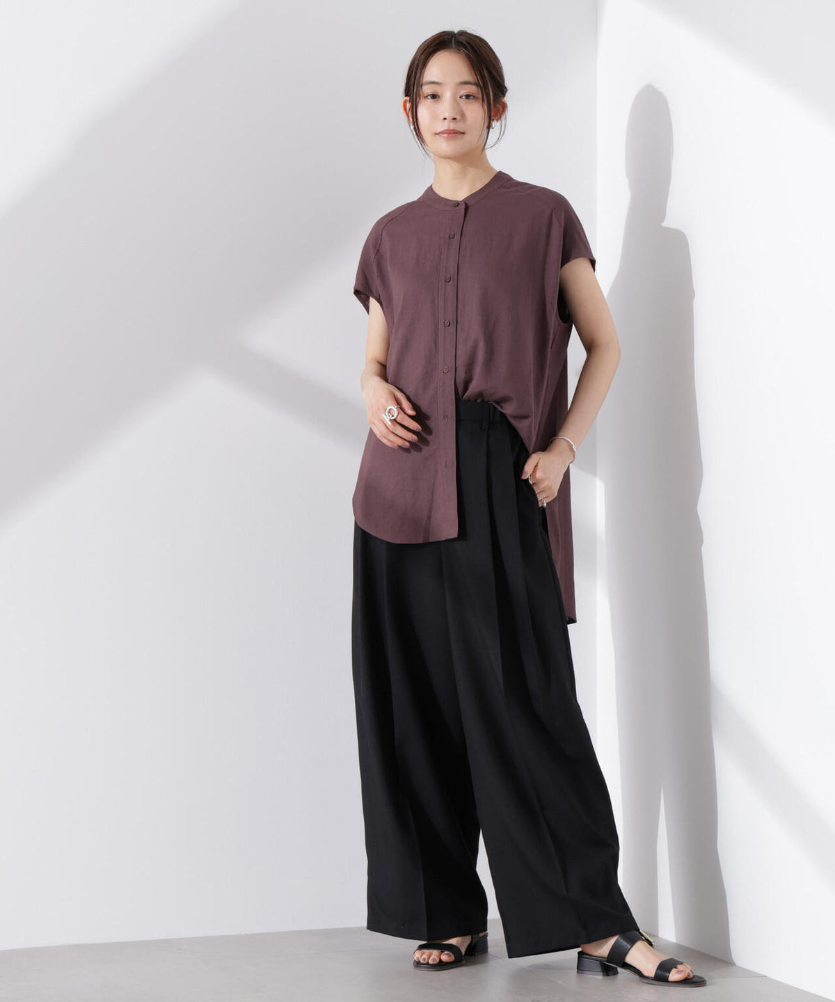 Anti Smell Linen フレンチスリーブシャツ 6735121302