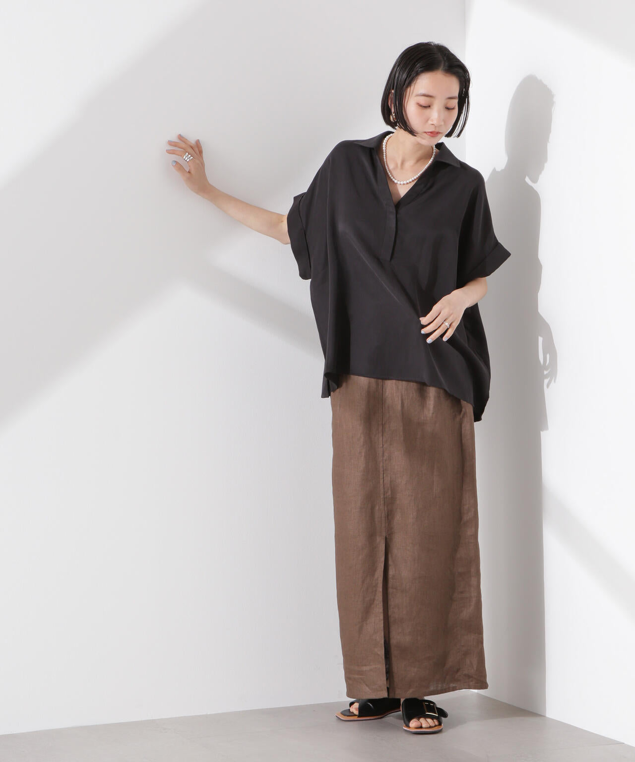 スキッパーワイドスリーブシャツ(セットアップ可) 6735121313