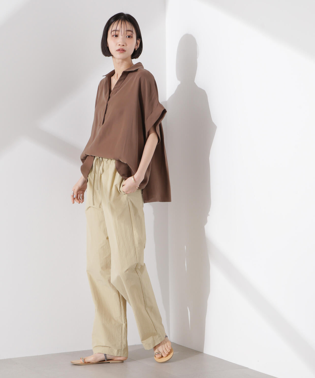 スキッパーワイドスリーブシャツ(セットアップ可) 6735121313