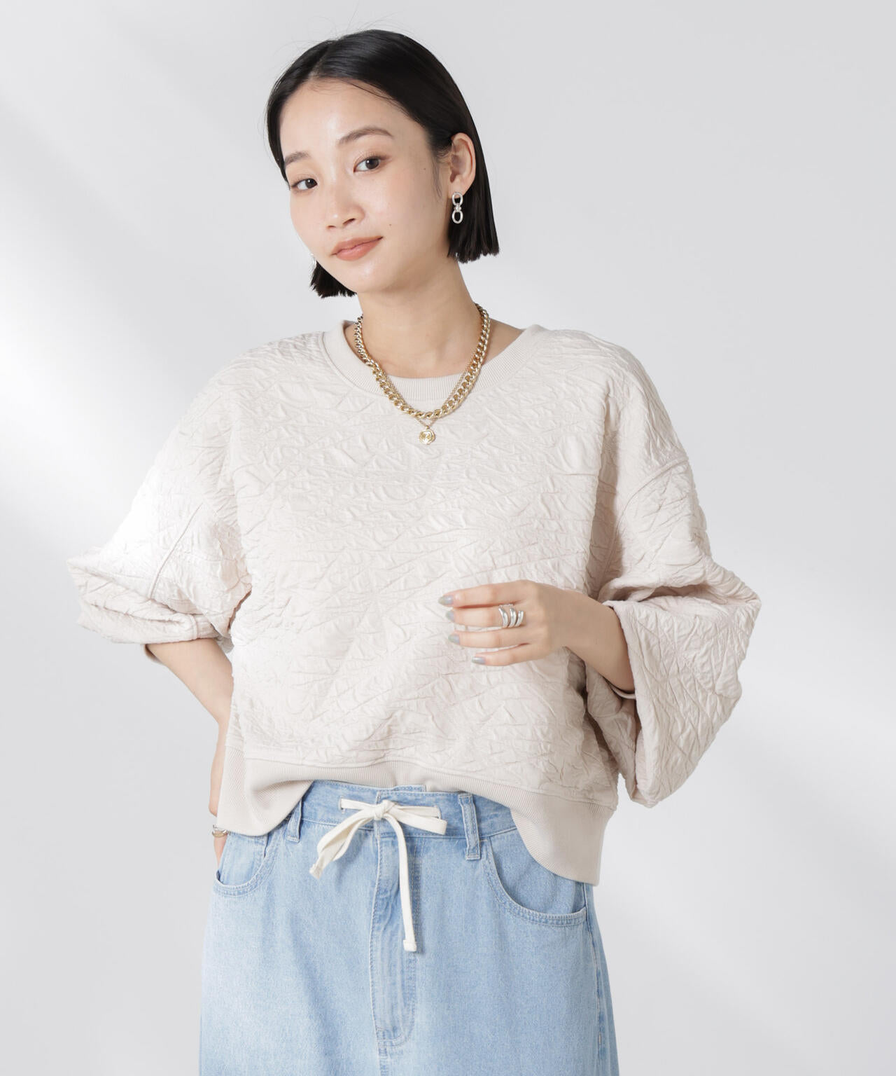 フクレジャガードカットトップス(セットアップ可) 6735123301